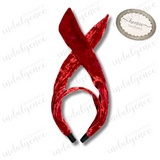 Red Crushed Velvet Headband - Henrie