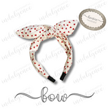 Hearts on White Headband - Henrie