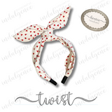 Hearts on White Headband - Henrie