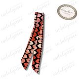 Watercolor Hearts on Black Headwrap - Andi