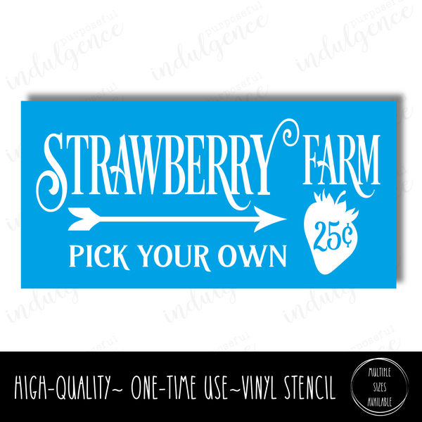 Strawberry Farm - Rectangle Stencil