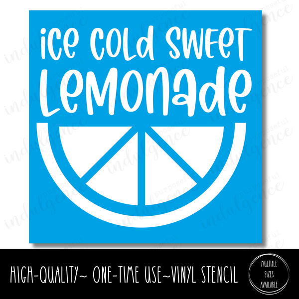 Ice Cold Lemonade - Half Lemon - Square Stencil