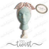 White Hearts on Red Headwrap - Andi