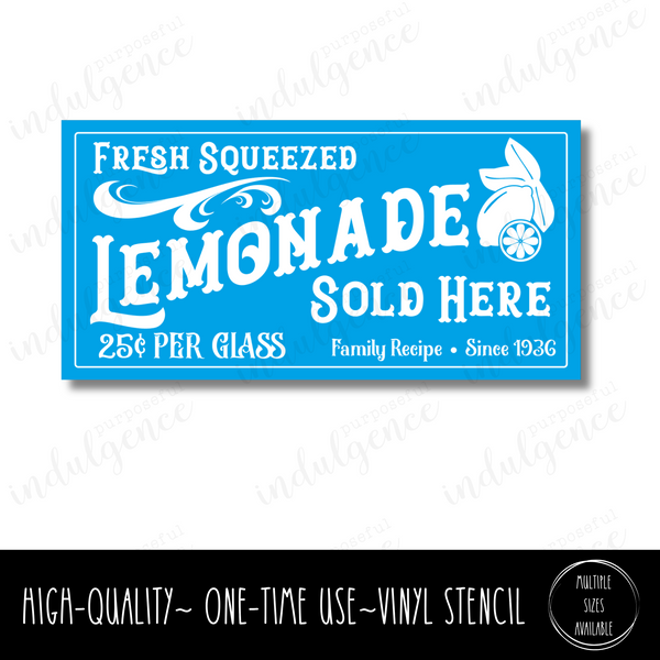Lemonade Sold Here - Old Fashioned - Rectangle Stencil