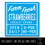 Farm Fresh Strawberries - Square Stencil