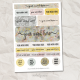 Word of the Year Personalized Journaling Sticker Sheet