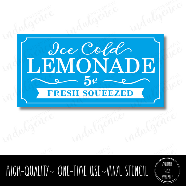 Ice Cold Lemonade - 5 cents - Rectangle Stencil