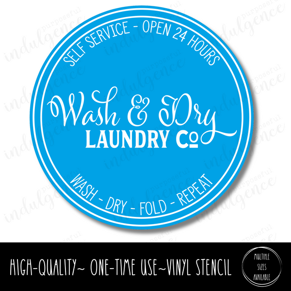Wash & Dry Laundry - Circle Stencil