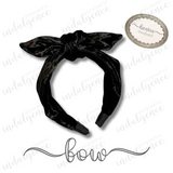 Black Crushed Velvet Headband - Henrie