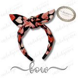 Watercolor Hearts on Black Headband - Henrie