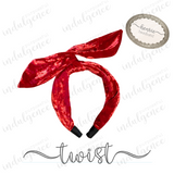 Red Crushed Velvet Headband - Henrie
