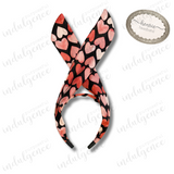 Watercolor Hearts on Black Headband - Henrie
