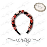 Watercolor Hearts on Black Headband - Henrie
