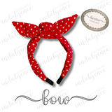 Hearts on Red Headband - Henrie