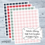 Patriotic Whimsy - Half inch Gingham Printable Papers Pack