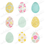 Vintage Quilt Eggs - Vinyl Heat Transfers