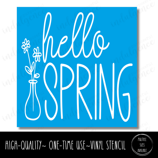 Hello Spring - Daisy Vase - Square Stencil
