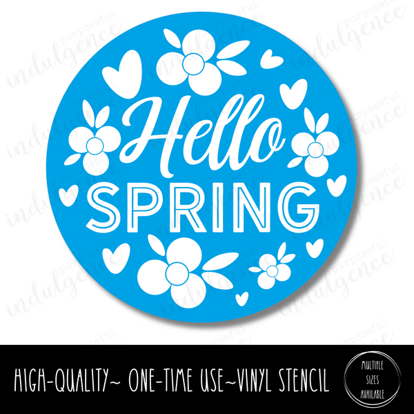 Hello Spring - Fun Floral - Circle Stencil