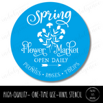 Spring Flower Market - Vintage Style - Circle Stencil