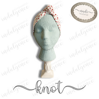 White Hearts on Red Headwrap - Andi