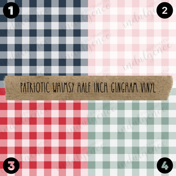 Patriotic Whimsy Vinyl Collection - Half-inch Gingham