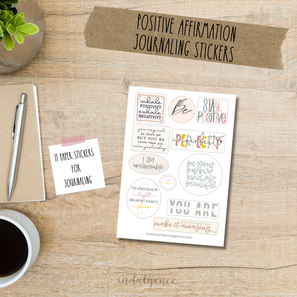 Positive Affirmation Journaling Sticker Sheet