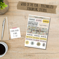 Word of the Year Personalized Journaling Sticker Sheet