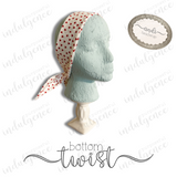 White Hearts on Red Headwrap - Andi
