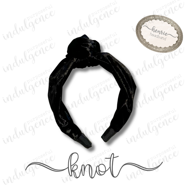 Black Crushed Velvet Headband - Henrie