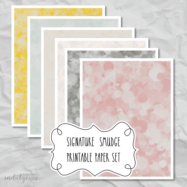 Signature Smudge Printable Papers Pack