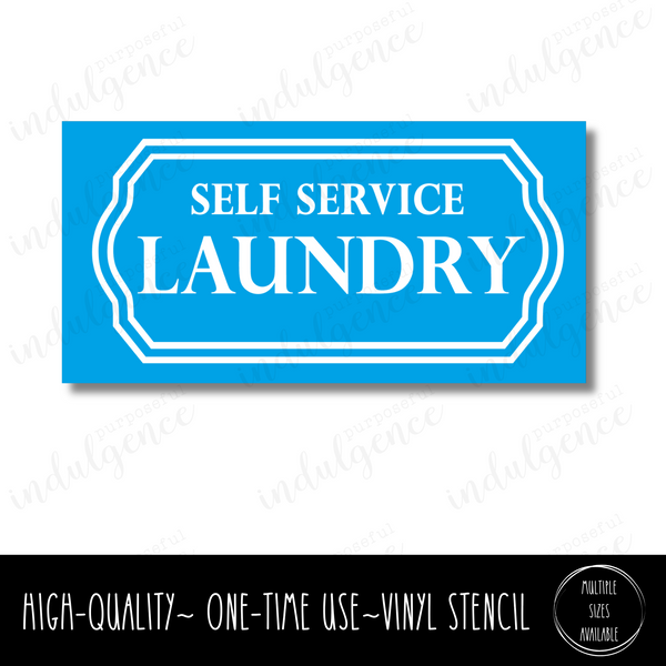 Self Service Laundry - Rectangle Stencil