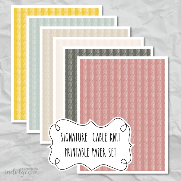 Signature Cable Knit Printable Papers Pack