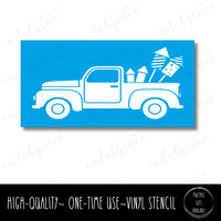 Patriotic Truck - Rectangle Stencil