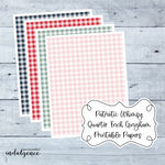 Patriotic Whimsy - Quarter inch Gingham Printable Papers Pack