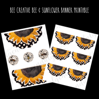 Bee Creative  Bee & Sunflower Banner Printable